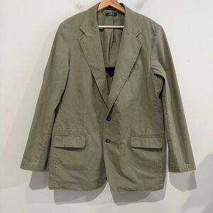 LL BEAN Men's Olive Green Blazer Sport Coat Cotton Field Chore Size 44 Tall